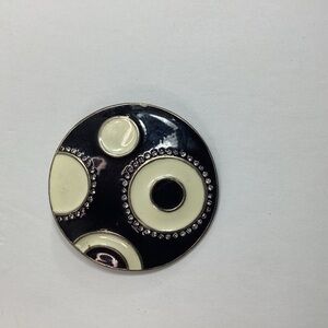 Chic Black and Cream Circular Pendant  with accents large